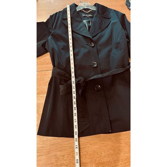 Ellen Tracy Navy Blue Belted Trench Coat Rain Coat Womens Size XL - Picture 7 of 9